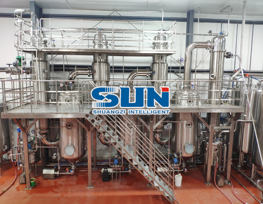 에너지 효율적인 3 가지 효과 가락 필름 증발기 농도 장비